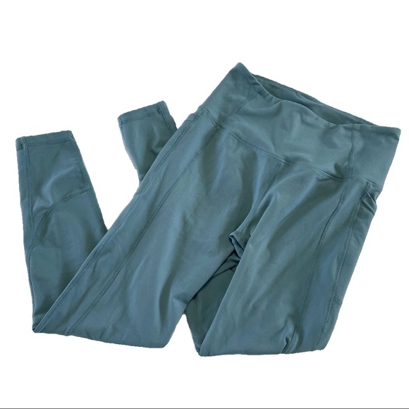 Teal Yoga Leggings w/ Pockets - Picture 3 of 6